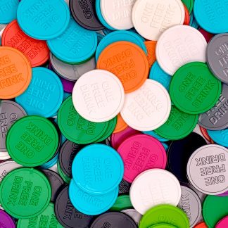 ONE FREE DRINK Plastic Tokens (25mm)