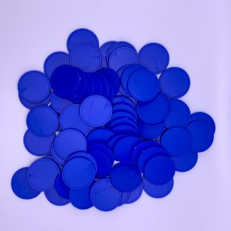 Plain Plastic Tokens (25mm) - Blue, 25mm