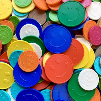 Smiley Face Plastic Tokens (25mm)